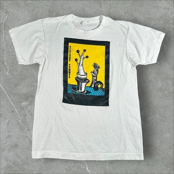 Vintage Violet Femmes Shirt‎ Mens Small White 80s 90s Band Tee Concert Tour Rare